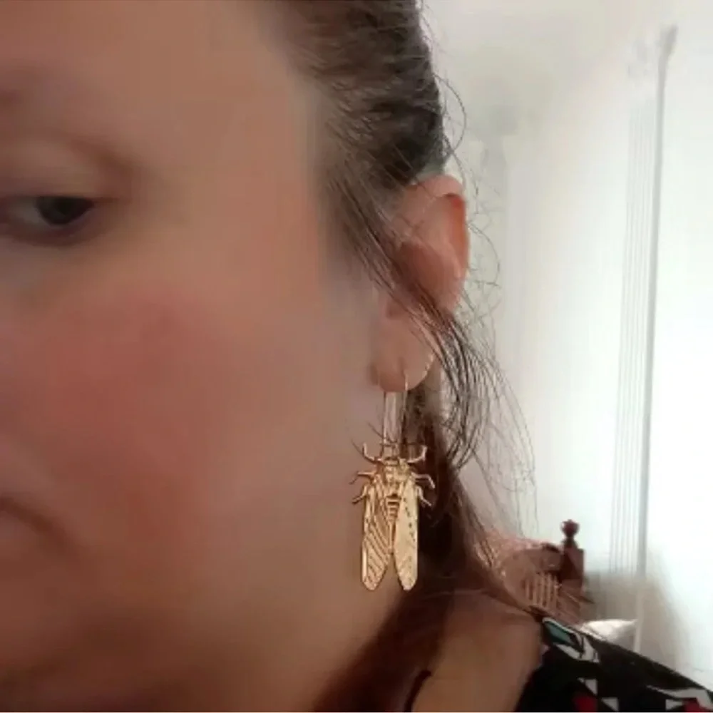 Vintage Egyptian Big Beetle Insect Bugs Earrings - Picture 12 of 16